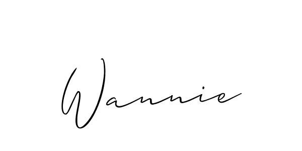 Design your own signature with our free online signature maker. With this signature software, you can create a handwritten (Allison_Script) signature for name Wannie. Wannie signature style 2 images and pictures png