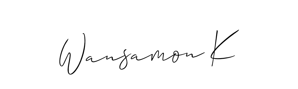 Check out images of Autograph of Wansamon K name. Actor Wansamon K Signature Style. Allison_Script is a professional sign style online. Wansamon K signature style 2 images and pictures png