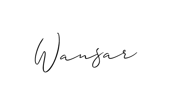 Create a beautiful signature design for name Wansar. With this signature (Allison_Script) fonts, you can make a handwritten signature for free. Wansar signature style 2 images and pictures png