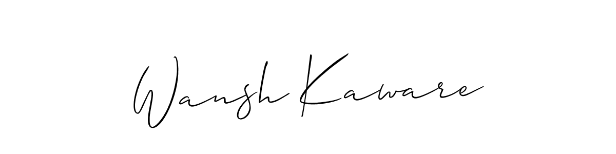 Also we have Wansh Kaware name is the best signature style. Create professional handwritten signature collection using Allison_Script autograph style. Wansh Kaware signature style 2 images and pictures png