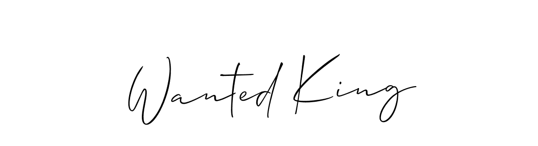 The best way (Allison_Script) to make a short signature is to pick only two or three words in your name. The name Wanted King include a total of six letters. For converting this name. Wanted King signature style 2 images and pictures png