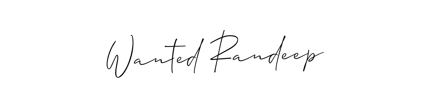 Also we have Wanted Randeep name is the best signature style. Create professional handwritten signature collection using Allison_Script autograph style. Wanted Randeep signature style 2 images and pictures png