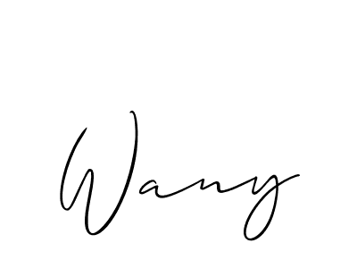 if you are searching for the best signature style for your name Wany. so please give up your signature search. here we have designed multiple signature styles  using Allison_Script. Wany signature style 2 images and pictures png