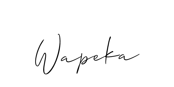 How to make Wapeka name signature. Use Allison_Script style for creating short signs online. This is the latest handwritten sign. Wapeka signature style 2 images and pictures png