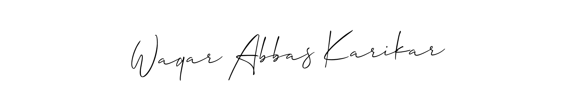 See photos of Waqar Abbas Karikar official signature by Spectra . Check more albums & portfolios. Read reviews & check more about Allison_Script font. Waqar Abbas Karikar signature style 2 images and pictures png