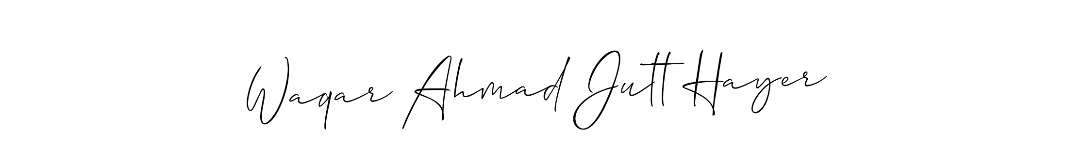 Make a short Waqar Ahmad Jutt Hayer signature style. Manage your documents anywhere anytime using Allison_Script. Create and add eSignatures, submit forms, share and send files easily. Waqar Ahmad Jutt Hayer signature style 2 images and pictures png