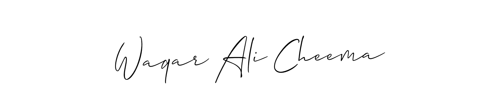 if you are searching for the best signature style for your name Waqar Ali Cheema. so please give up your signature search. here we have designed multiple signature styles  using Allison_Script. Waqar Ali Cheema signature style 2 images and pictures png