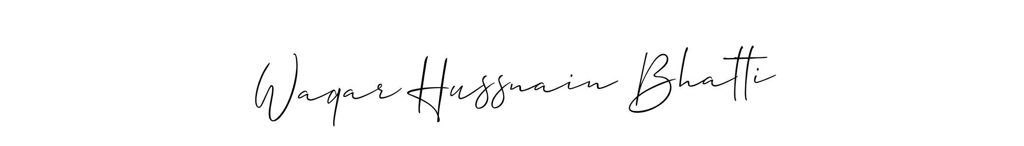 It looks lik you need a new signature style for name Waqar Hussnain Bhatti. Design unique handwritten (Allison_Script) signature with our free signature maker in just a few clicks. Waqar Hussnain Bhatti signature style 2 images and pictures png