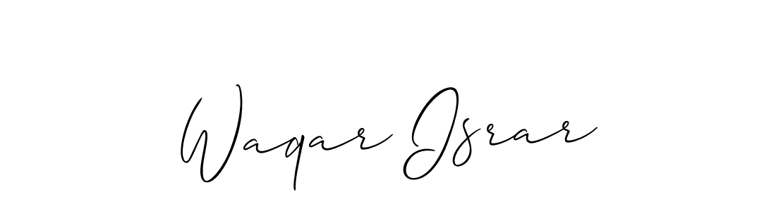 How to make Waqar Israr name signature. Use Allison_Script style for creating short signs online. This is the latest handwritten sign. Waqar Israr signature style 2 images and pictures png