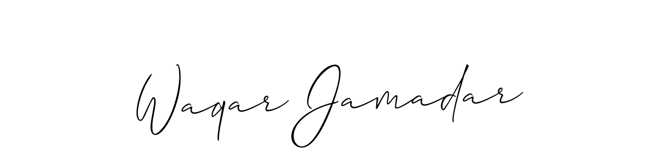 You should practise on your own different ways (Allison_Script) to write your name (Waqar Jamadar) in signature. don't let someone else do it for you. Waqar Jamadar signature style 2 images and pictures png