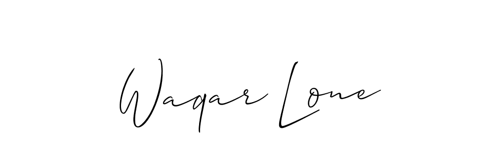 The best way (Allison_Script) to make a short signature is to pick only two or three words in your name. The name Waqar Lone include a total of six letters. For converting this name. Waqar Lone signature style 2 images and pictures png