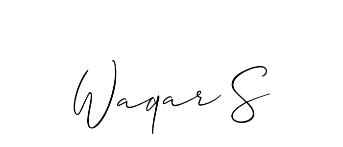 It looks lik you need a new signature style for name Waqar S. Design unique handwritten (Allison_Script) signature with our free signature maker in just a few clicks. Waqar S signature style 2 images and pictures png