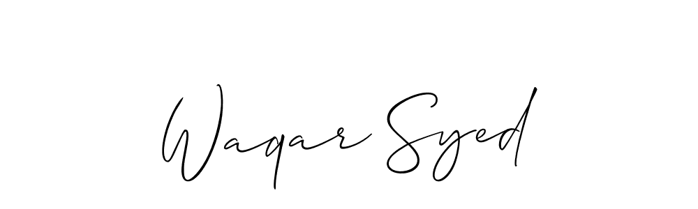 Design your own signature with our free online signature maker. With this signature software, you can create a handwritten (Allison_Script) signature for name Waqar Syed. Waqar Syed signature style 2 images and pictures png