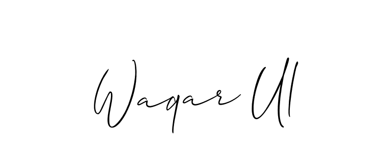 Use a signature maker to create a handwritten signature online. With this signature software, you can design (Allison_Script) your own signature for name Waqar Ul. Waqar Ul signature style 2 images and pictures png