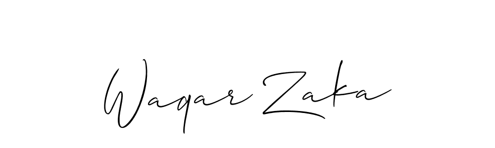 if you are searching for the best signature style for your name Waqar Zaka. so please give up your signature search. here we have designed multiple signature styles  using Allison_Script. Waqar Zaka signature style 2 images and pictures png