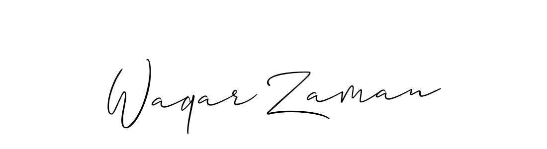 Use a signature maker to create a handwritten signature online. With this signature software, you can design (Allison_Script) your own signature for name Waqar Zaman. Waqar Zaman signature style 2 images and pictures png