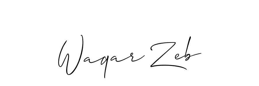 Use a signature maker to create a handwritten signature online. With this signature software, you can design (Allison_Script) your own signature for name Waqar Zeb. Waqar Zeb signature style 2 images and pictures png