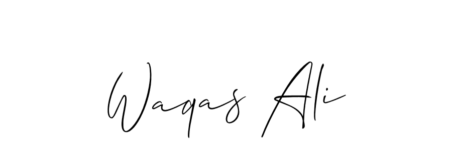 Also You can easily find your signature by using the search form. We will create Waqas Ali name handwritten signature images for you free of cost using Allison_Script sign style. Waqas Ali signature style 2 images and pictures png