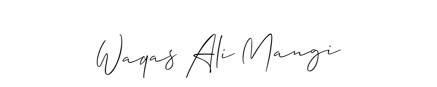 Waqas Ali Mangi stylish signature style. Best Handwritten Sign (Allison_Script) for my name. Handwritten Signature Collection Ideas for my name Waqas Ali Mangi. Waqas Ali Mangi signature style 2 images and pictures png