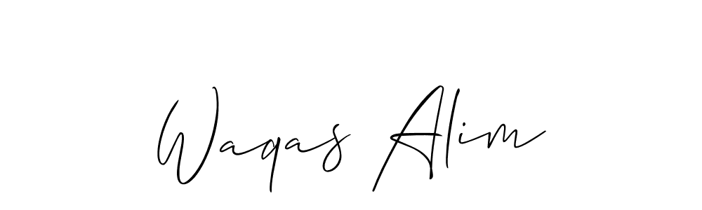 This is the best signature style for the Waqas Alim name. Also you like these signature font (Allison_Script). Mix name signature. Waqas Alim signature style 2 images and pictures png