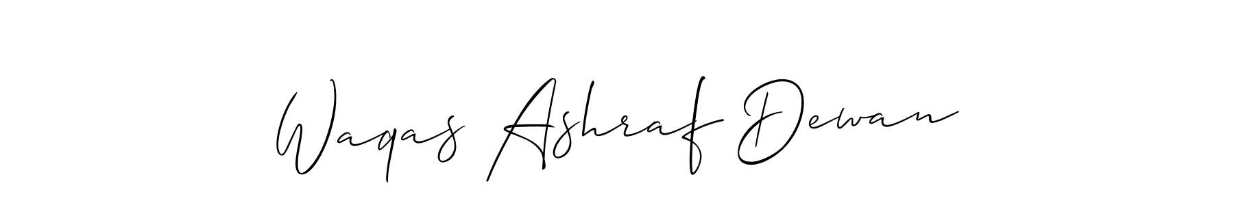 Similarly Allison_Script is the best handwritten signature design. Signature creator online .You can use it as an online autograph creator for name Waqas Ashraf Dewan. Waqas Ashraf Dewan signature style 2 images and pictures png