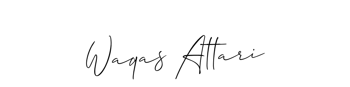 The best way (Allison_Script) to make a short signature is to pick only two or three words in your name. The name Waqas Attari include a total of six letters. For converting this name. Waqas Attari signature style 2 images and pictures png