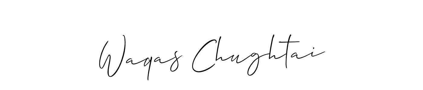 Create a beautiful signature design for name Waqas Chughtai. With this signature (Allison_Script) fonts, you can make a handwritten signature for free. Waqas Chughtai signature style 2 images and pictures png