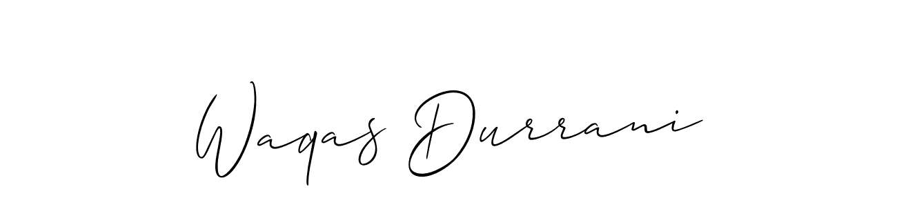 Also You can easily find your signature by using the search form. We will create Waqas Durrani name handwritten signature images for you free of cost using Allison_Script sign style. Waqas Durrani signature style 2 images and pictures png