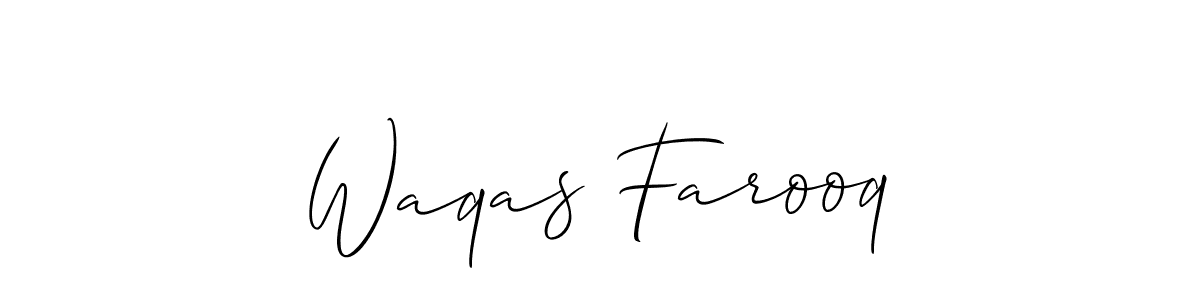 How to Draw Waqas Farooq signature style? Allison_Script is a latest design signature styles for name Waqas Farooq. Waqas Farooq signature style 2 images and pictures png