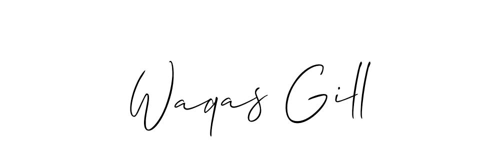 How to make Waqas Gill signature? Allison_Script is a professional autograph style. Create handwritten signature for Waqas Gill name. Waqas Gill signature style 2 images and pictures png