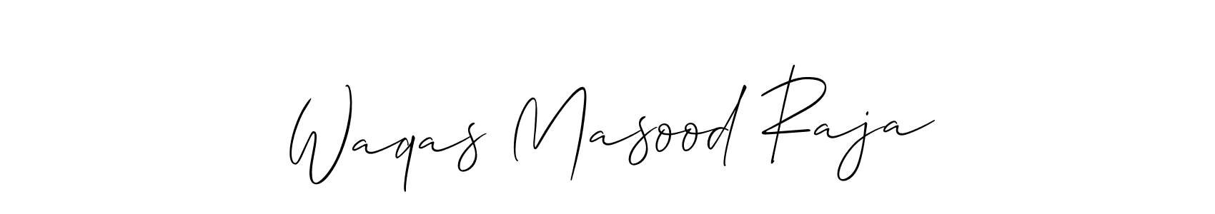 Create a beautiful signature design for name Waqas Masood Raja. With this signature (Allison_Script) fonts, you can make a handwritten signature for free. Waqas Masood Raja signature style 2 images and pictures png