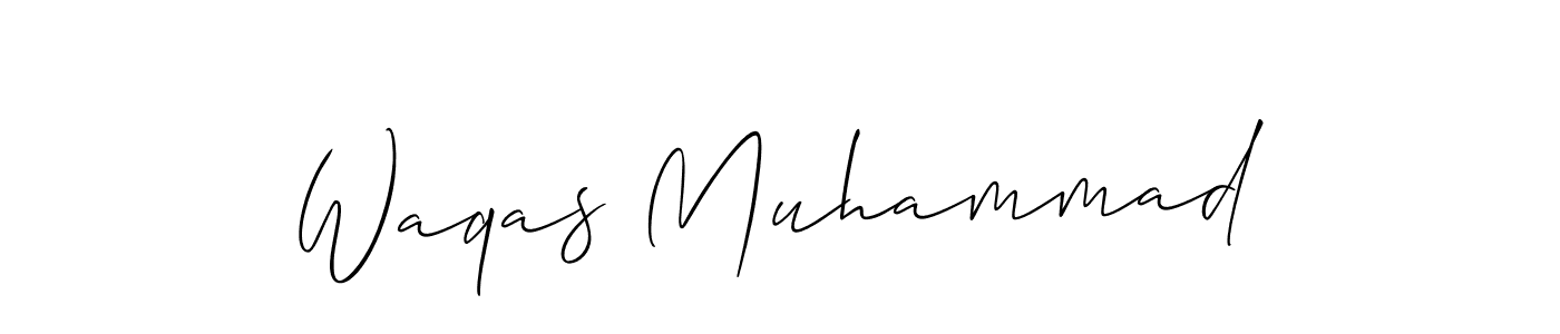 The best way (Allison_Script) to make a short signature is to pick only two or three words in your name. The name Waqas Muhammad include a total of six letters. For converting this name. Waqas Muhammad signature style 2 images and pictures png