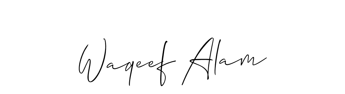 Use a signature maker to create a handwritten signature online. With this signature software, you can design (Allison_Script) your own signature for name Waqeef Alam. Waqeef Alam signature style 2 images and pictures png