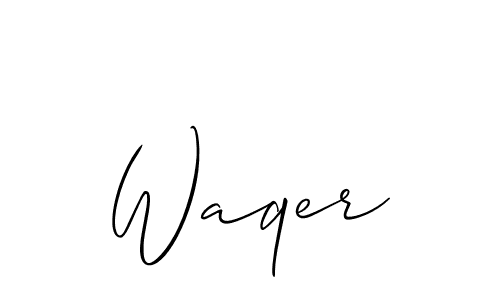 if you are searching for the best signature style for your name Waqer. so please give up your signature search. here we have designed multiple signature styles  using Allison_Script. Waqer signature style 2 images and pictures png