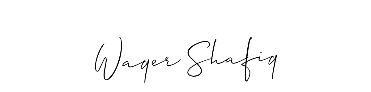 It looks lik you need a new signature style for name Waqer Shafiq. Design unique handwritten (Allison_Script) signature with our free signature maker in just a few clicks. Waqer Shafiq signature style 2 images and pictures png