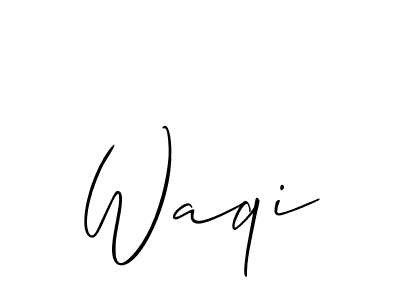 Use a signature maker to create a handwritten signature online. With this signature software, you can design (Allison_Script) your own signature for name Waqi. Waqi signature style 2 images and pictures png