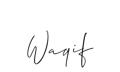 Create a beautiful signature design for name Waqif. With this signature (Allison_Script) fonts, you can make a handwritten signature for free. Waqif signature style 2 images and pictures png