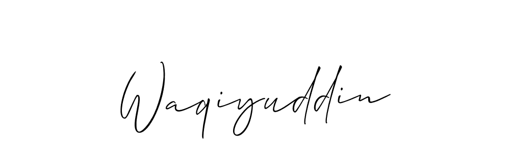 Use a signature maker to create a handwritten signature online. With this signature software, you can design (Allison_Script) your own signature for name Waqiyuddin. Waqiyuddin signature style 2 images and pictures png