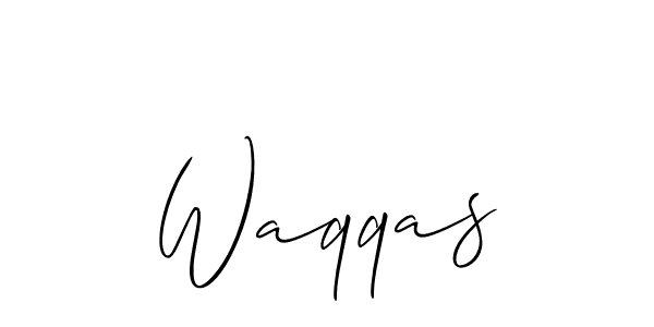 Create a beautiful signature design for name Waqqas. With this signature (Allison_Script) fonts, you can make a handwritten signature for free. Waqqas signature style 2 images and pictures png