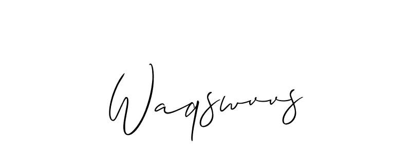 The best way (Allison_Script) to make a short signature is to pick only two or three words in your name. The name Waqswvvs include a total of six letters. For converting this name. Waqswvvs signature style 2 images and pictures png