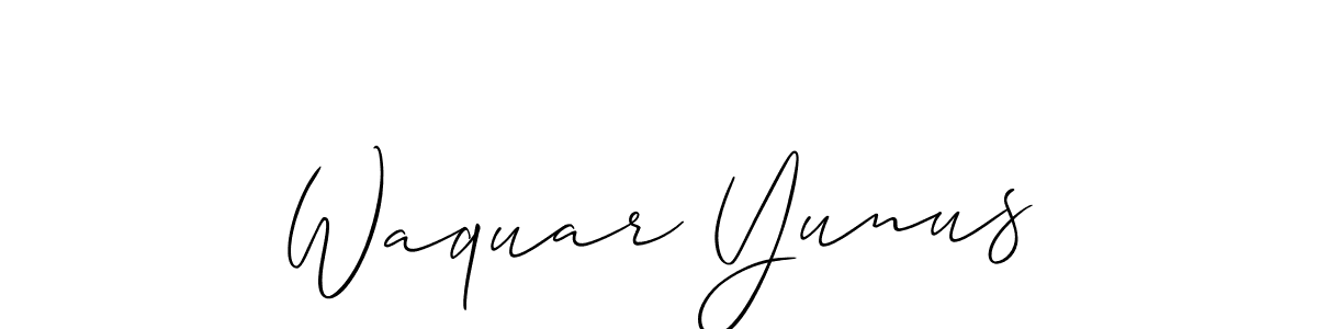 Also we have Waquar Yunus name is the best signature style. Create professional handwritten signature collection using Allison_Script autograph style. Waquar Yunus signature style 2 images and pictures png
