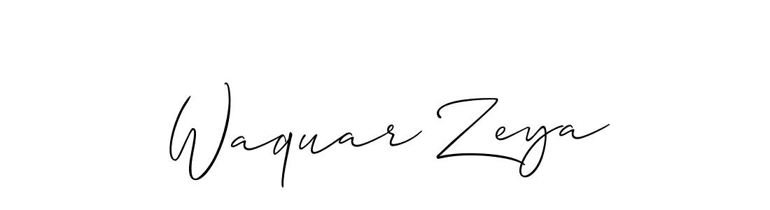 if you are searching for the best signature style for your name Waquar Zeya. so please give up your signature search. here we have designed multiple signature styles  using Allison_Script. Waquar Zeya signature style 2 images and pictures png