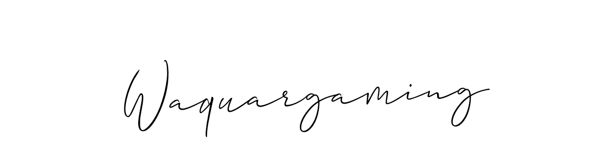 Design your own signature with our free online signature maker. With this signature software, you can create a handwritten (Allison_Script) signature for name Waquargaming. Waquargaming signature style 2 images and pictures png