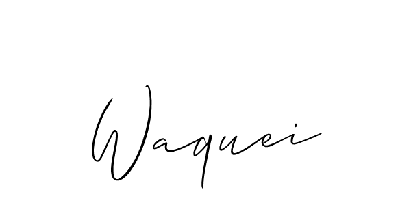 How to make Waquei signature? Allison_Script is a professional autograph style. Create handwritten signature for Waquei name. Waquei signature style 2 images and pictures png