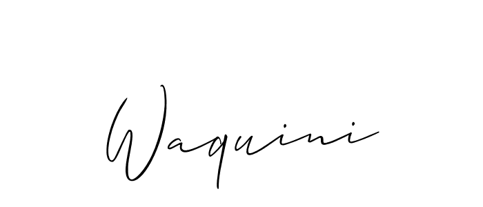 Create a beautiful signature design for name Waquini. With this signature (Allison_Script) fonts, you can make a handwritten signature for free. Waquini signature style 2 images and pictures png