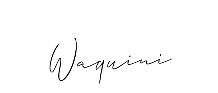 Also You can easily find your signature by using the search form. We will create Waquini name handwritten signature images for you free of cost using Allison_Script sign style. Waquini signature style 2 images and pictures png