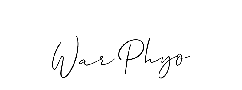 How to make War Phyo signature? Allison_Script is a professional autograph style. Create handwritten signature for War Phyo name. War Phyo signature style 2 images and pictures png