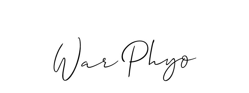 Allison_Script is a professional signature style that is perfect for those who want to add a touch of class to their signature. It is also a great choice for those who want to make their signature more unique. Get War Phyo name to fancy signature for free. War Phyo signature style 2 images and pictures png