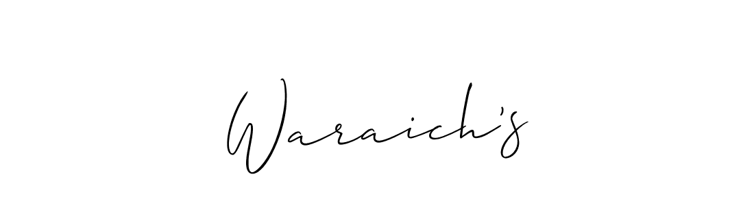 Make a beautiful signature design for name Waraich’s. With this signature (Allison_Script) style, you can create a handwritten signature for free. Waraich’s signature style 2 images and pictures png