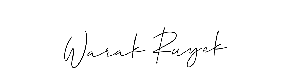 Make a beautiful signature design for name Warak Ruyek. Use this online signature maker to create a handwritten signature for free. Warak Ruyek signature style 2 images and pictures png